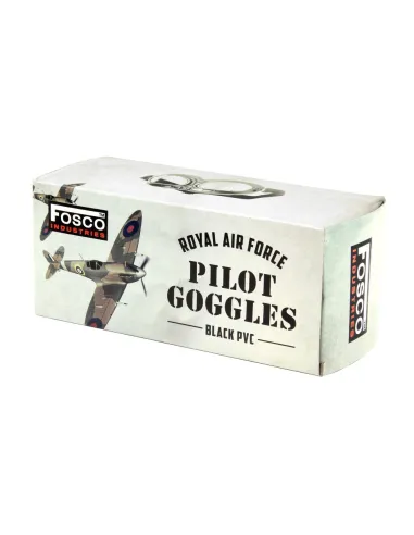 Occhiali da Pilota Aviatore RAF Inglesi Replica WWII neri Fosco Industries