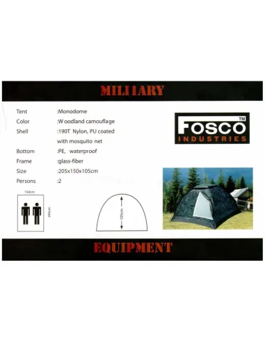 Tenda Igloo 2 posti Woodland Fosco Industries