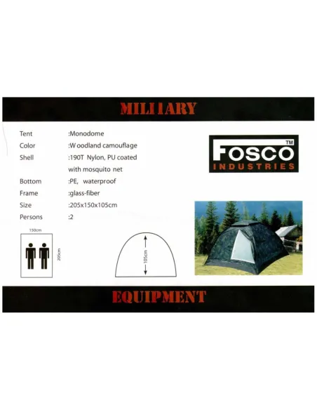 Tenda Igloo 2 posti Woodland Fosco Industries