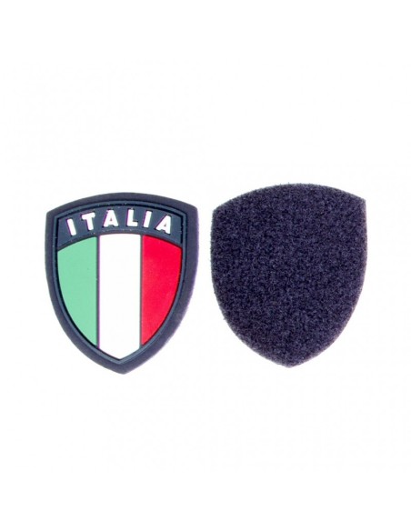Toppa patch scudetto Italia con retro rimovibile in velcro Toppa patch scudetto Italia con retro rimovibile in velcro