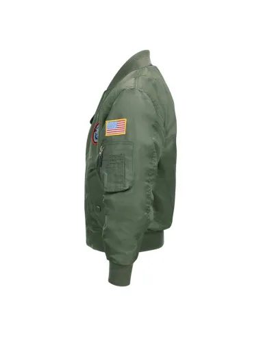 Giacca Bomber Militare MA-1 verde da bambino con toppe USAF Fostex Garments