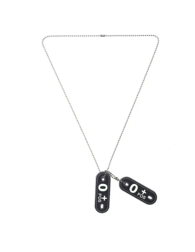 Dog tag piastrina patch 3D PVC velcro gruppo sanguigno 0+ positivo fluo 101 INC