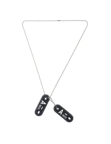 Dog tag piastrina patch 3D PVC velcro gruppo sanguigno A- negativo fluo 101 INC