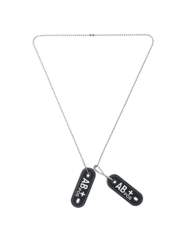 Dog tag piastrina patch 3D PVC velcro gruppo sanguigno AB+ positivo fluo 101 INC