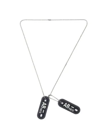 Dog tag piastrina patch 3D PVC velcro gruppo sanguigno AB- negativo fluo 101 INC