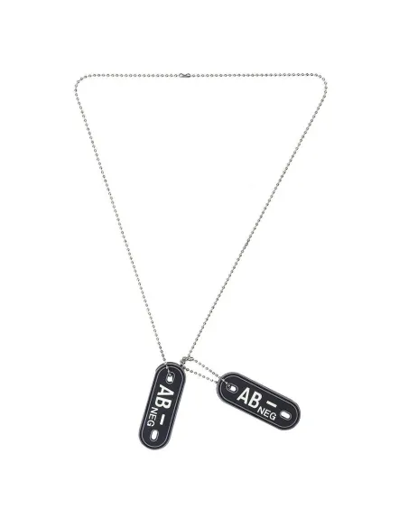Dog tag piastrina patch 3D PVC velcro gruppo sanguigno AB- negativo fluo 101 INC