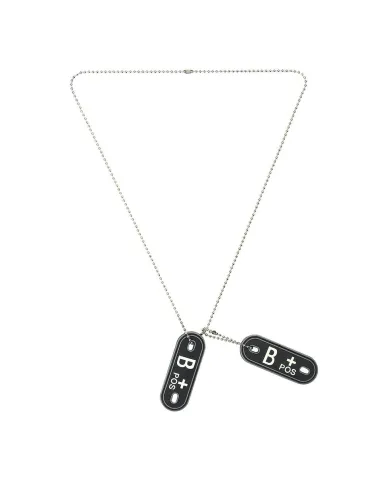 Dog tag piastrina patch 3D PVC velcro gruppo sanguigno B+ positivo fluo 101 INC