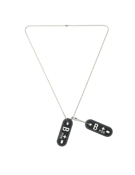 Dog tag piastrina patch 3D PVC velcro gruppo sanguigno B+ positivo fluo 101 INC