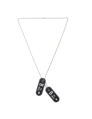 Dog tag piastrina patch 3D PVC velcro gruppo sanguigno B- negativo fluo 101 INC