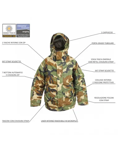 Parka impermeabile traspirante con liner SBB Brancaleoni