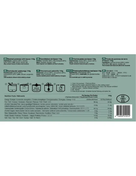 Razione Purè di patate e pancetta 110 gr Tactical Foodpack Tactical Foodpack