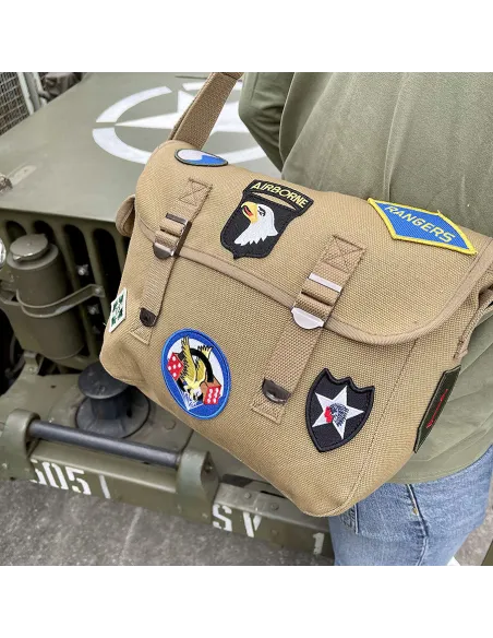 Borsa tracolla canvas Stemmi Seconda Guerra Mondiale WWII Fostex Garments