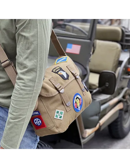 Borsa tracolla canvas Stemmi Seconda Guerra Mondiale WWII Fostex Garments