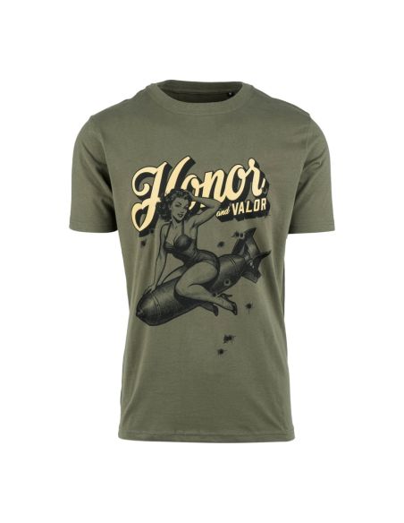 Maglietta T-Shirt Pin-up: Onore e Coraggio