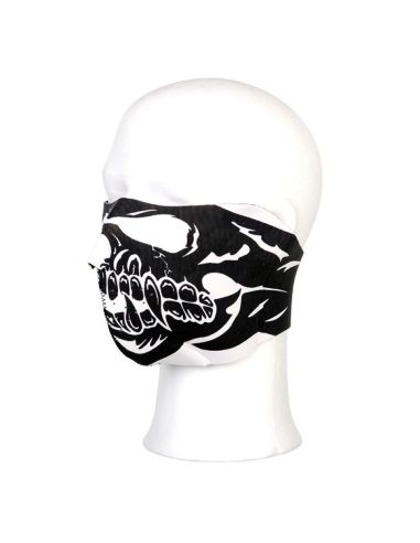 Maschera motociclista mezzo viso teschio bocca grande