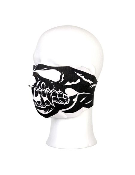 Maschera motociclista mezzo viso teschio bocca grande