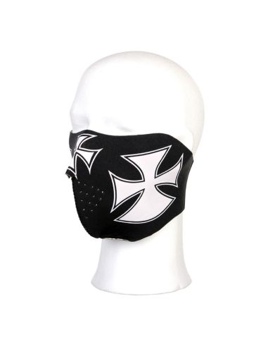 Maschera motociclista mezzo viso croce maltese