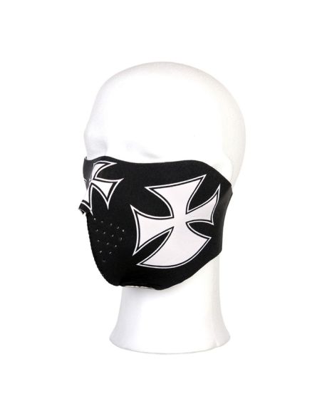 Maschera motociclista mezzo viso croce maltese