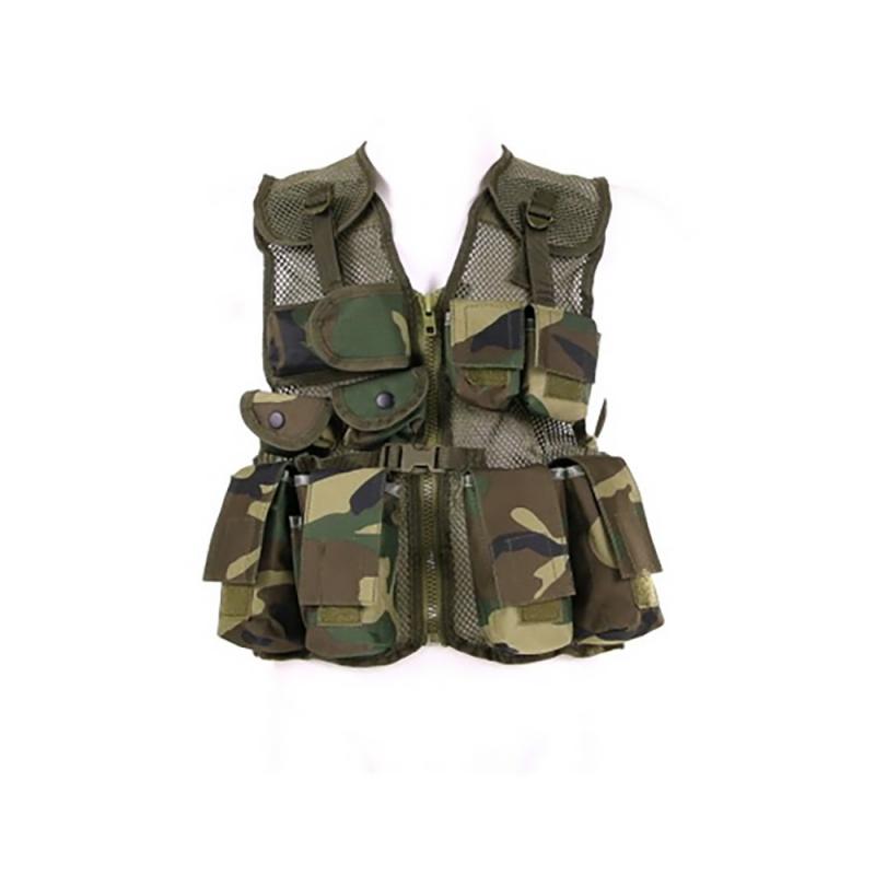 Gilet Tattico Mimetico Per Bambino, 101 INC, Woodland O ACU, Per Softair E Giochi Di Ruolo